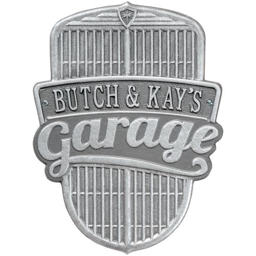 Car Grille Garage Plaque, Pewter/Silver, Pewter/Silver