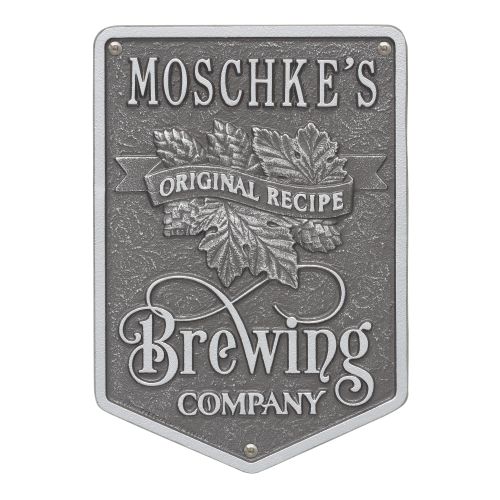 Personalized Original Recipe Brewing Company Beer Plaque, Black / Gold