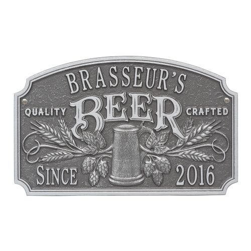 Personalized Quality Crafted Beer Arch Plaque, Black / Gold