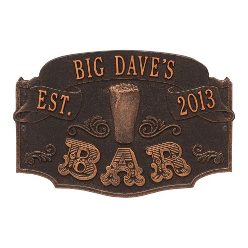 Personalized Established Bar Plaque, Oil Rubbed Bronze