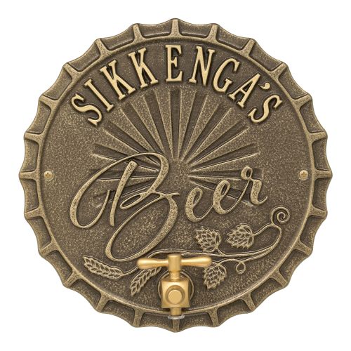 Custom Bottle Cap Brew Pub Plaque, Black /White