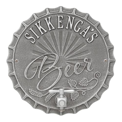 Custom Bottle Cap Brew Pub Plaque, Black / Gold