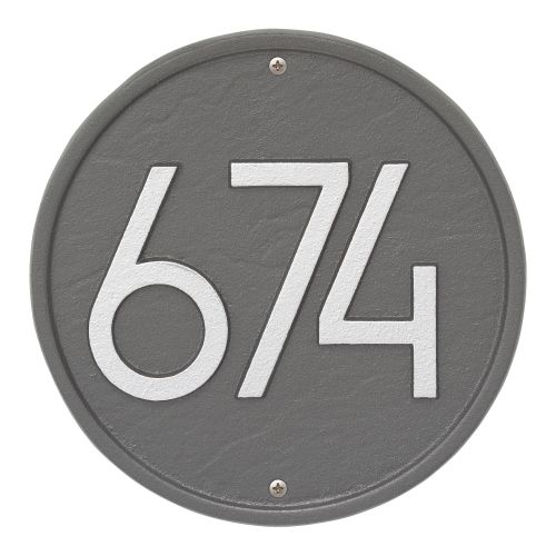 Round Modern Personalized Wall Plaque, Black/Silver