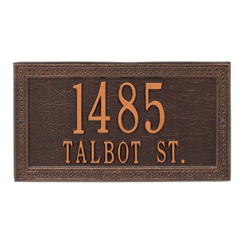 Celtic Cornerstone Plaque, Antique Copper