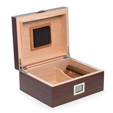 Walnut Wood Cigar Humidor with Spanish Cedar Lining Holds Up To 50 Cigars and