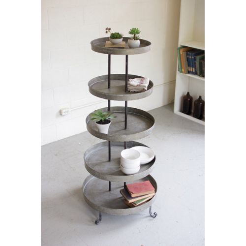 Five Tiered Round Metal Display Tower