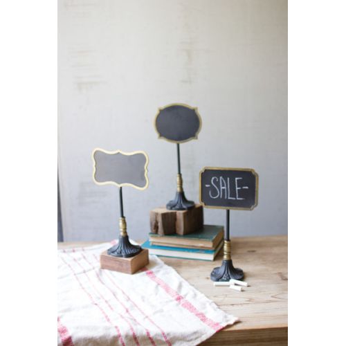 Chalk Boards On Stands - One Each Design Set of 3