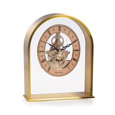 Georgetown Brushed Gold Plated Quartz Clock with Skelton Movement