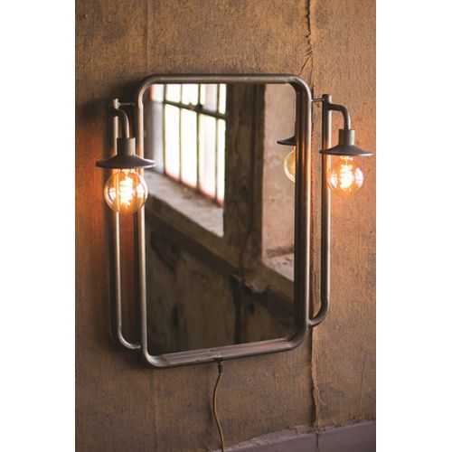Wall Mirror With Two Lights