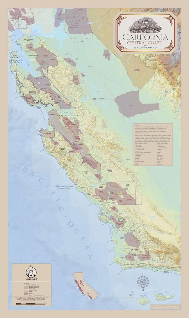 California Central Coast Wine Regions Map