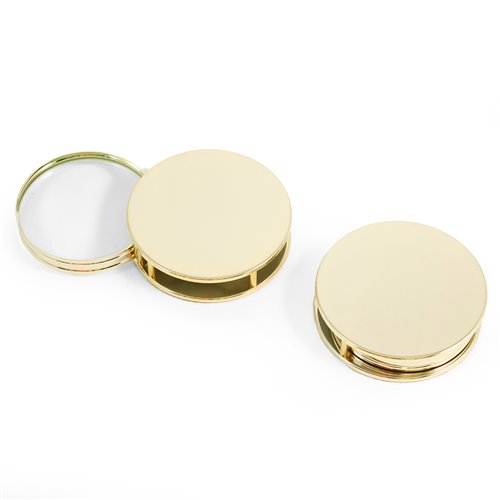 Gold Plated Paperweight and Fold Out Magnifier with
