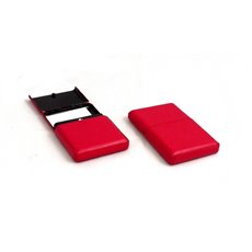 Red Leather Business Card Case with Flip Top