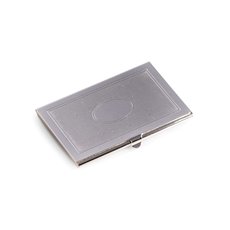 Silver Plated Business Card Case with Oval Design