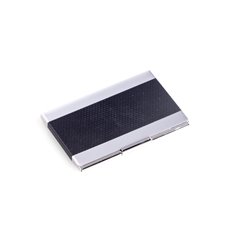 Nickel Plated Business Card Case with Black Anodized Trim