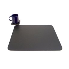 Black Leather 14x17 Conference Table Pad with Single Coaster
