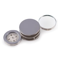 Chrome Plated Paperweight and Fold Out Magnifier with Compass