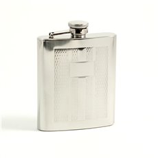 7 oz Stainless Steel Mirror Finish Weave Design Flask with Captive Cap and Durable Rubber Seal