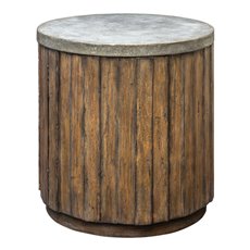 Uttermost Maxfield Wooden Drum Accent Table