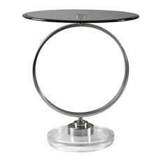 Uttermost Dixon Brushed Nickel Accent Table