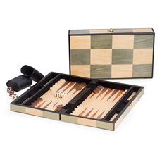 Backgammon Set with Birch and Olive Wood Inlay