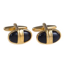 Gold Plated and Black Onyx Cufflinks