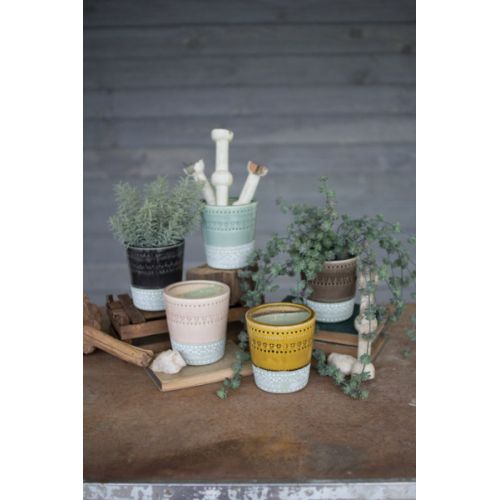 Ceramic Pots - One Each Color Set of 5