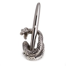 Antique Silver Plated Snake Pen Holder