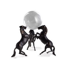 Cast Metal Three Horse Ball Holder with Bronzed Finish