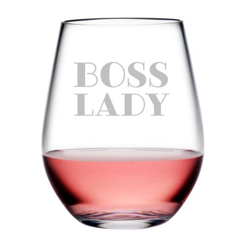 Boss Lady Tritan Stemless Wine Tumblers, S/4