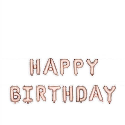Rose Gold HAPPY BIRTHDAY Mylar Balloon by Cakewalk