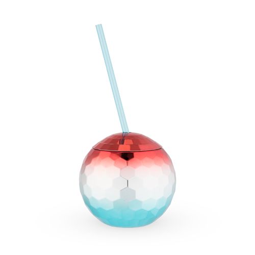 Red White and Blue Disco Ball Tumbler by Blush
