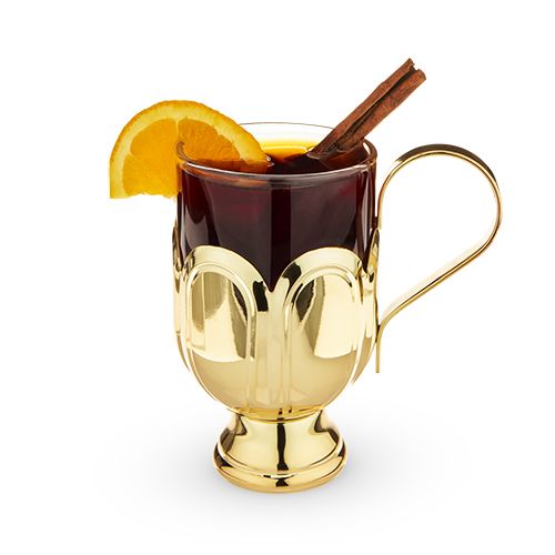 Mulled Red Wine Glass, Gold Plated