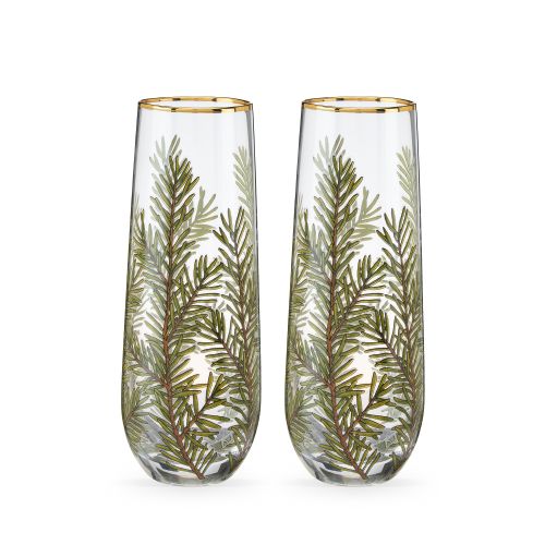 Woodland Stemless Champagne Flute Set by Twine