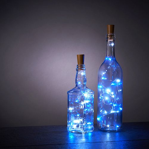 Blue & White Bottle String Lights - Set of 2