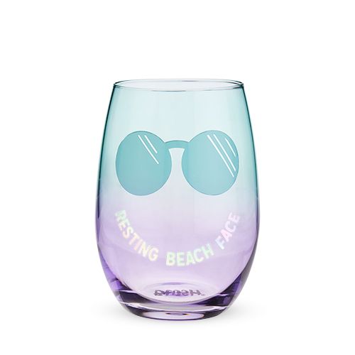 Resting Beach Face Stemless Wine Glass by Blush