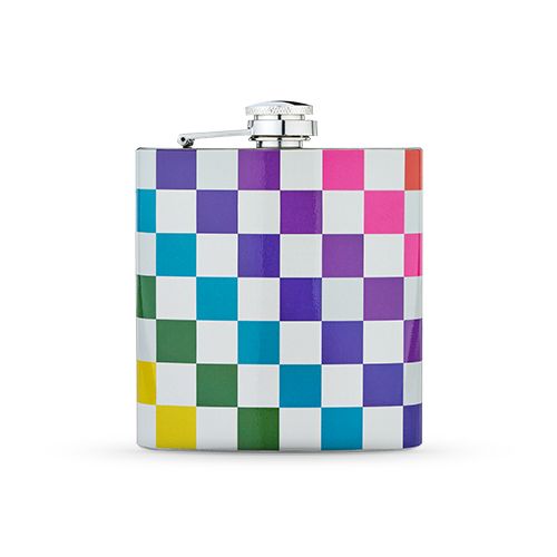Checkered Rainbow 6oz Flask by TrueZoo