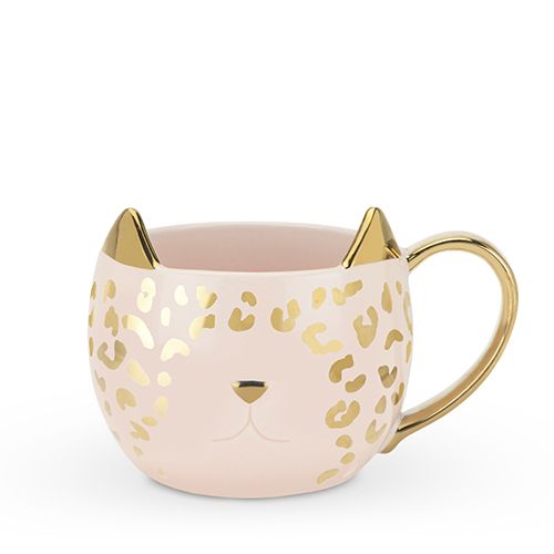 Chloe Pink Leopard Cat Mug by Pinky Up