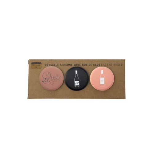 Rose Silicone Stopper Set of 3