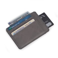 5 Slot Credit Card Holder in Grey Leatherette