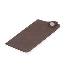 Eye Glass Sleeve with Snap Closure in Rustic Bown Leatherette