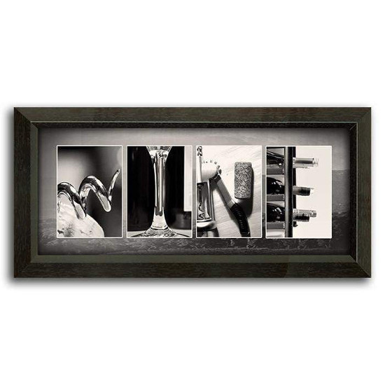 Wine Letter Art Mini Framed, Wine Art Spells Your Name