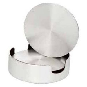 Aluminum Coasters, Cushioned Base with Holder