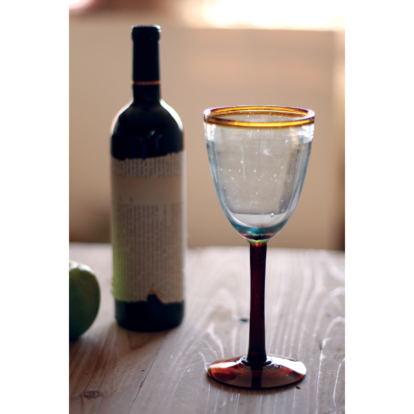 Amber Rim Wine Glasses (set of 6)