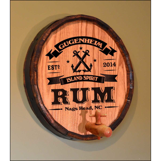 Personalized Anchor Rum Quarter Barrel Sign