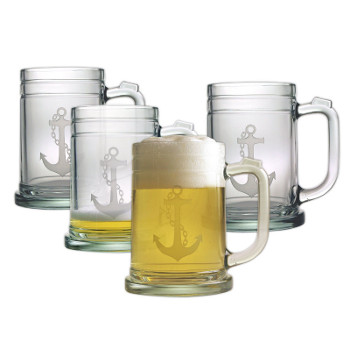 Anchor Tankard Beer Mugs  (set of 4)