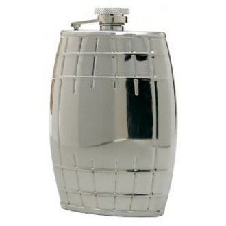 Stainless Steel Barrel Captive-Top Flask, 6 oz