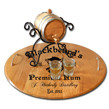 Personalized Serving Tray - Black Beard