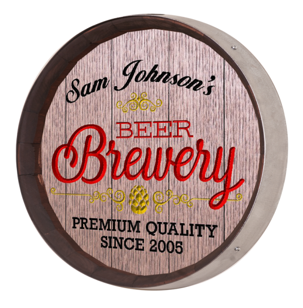 Personalized Beer Brewery Barrel Sign