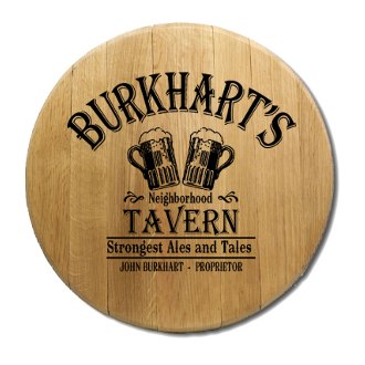 Beer Glass Tavern Barrel Head Sign
