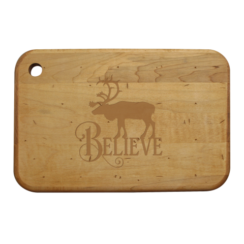 Believe Reindeer Artisan Wood Board